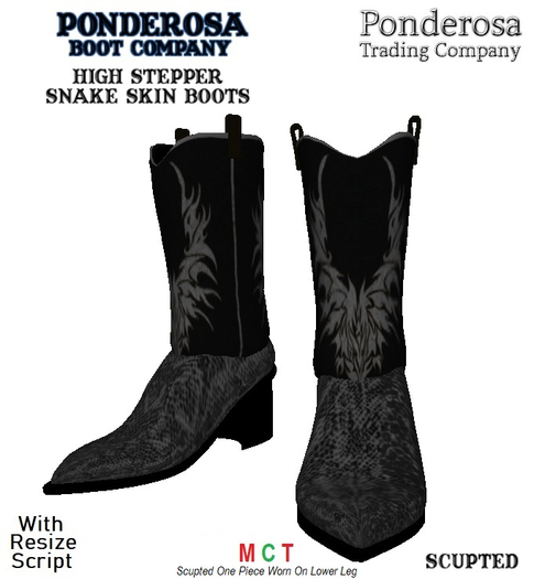 PTC High Stepper Snake Skin Boots