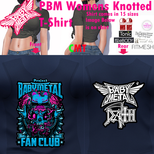 .:{GG}:. PBM Womens Knotted Tee Fan Club (BOXED) Navy