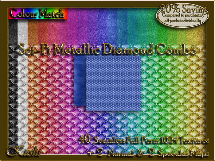 Sci-Fi Metallic Diamond Combo Textures