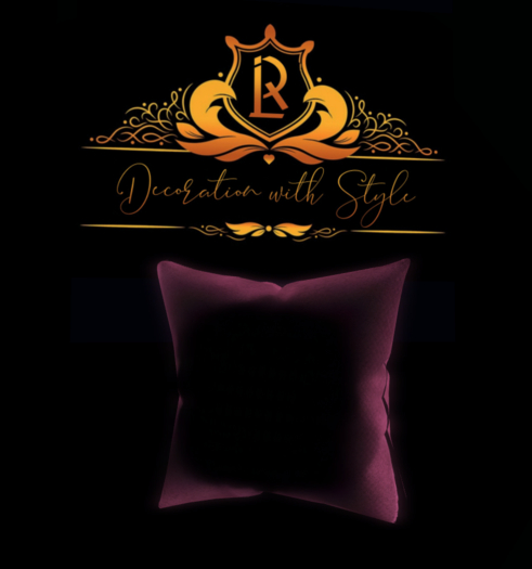 LR DECORATE WITH STYLE VELV. PILLOW  EGGPLANT BOX