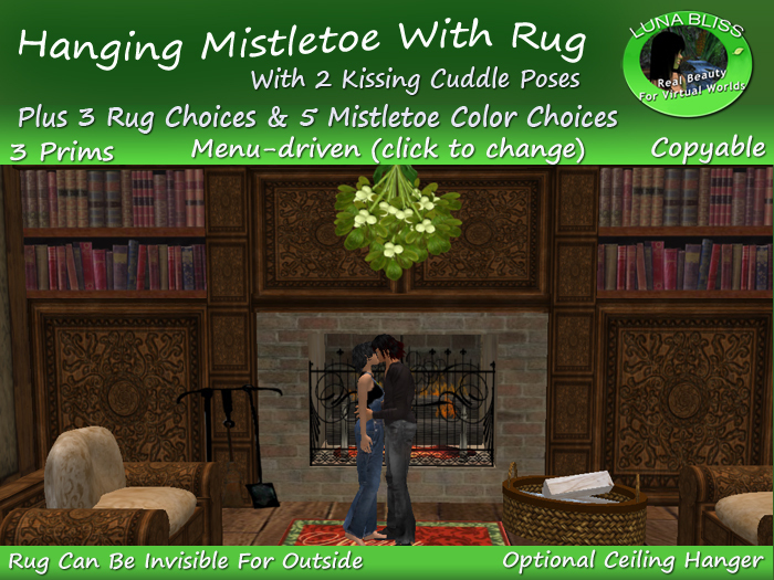 Hanging Mistletoe With Rug & Kisses By Luna Bliss