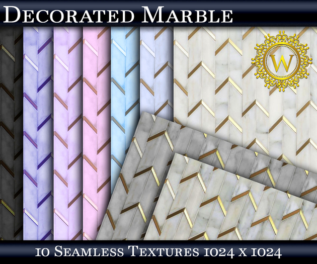 Decorated Marble 10 Seamless Textures - WonderWall