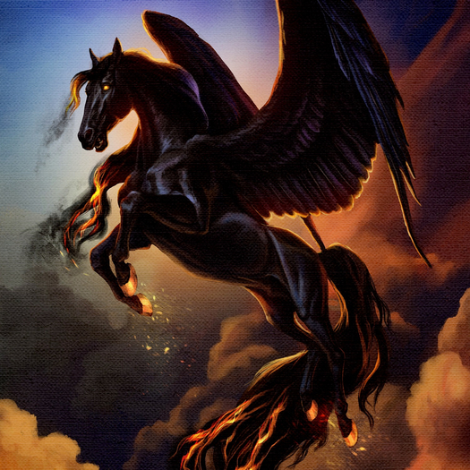 Dark Pegasus-mesh canvas