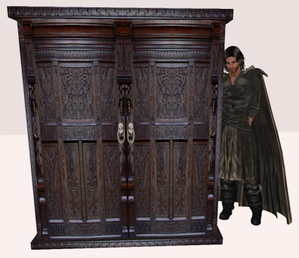 Elrond Castle Style Armoire with Opening Doors and Shelf