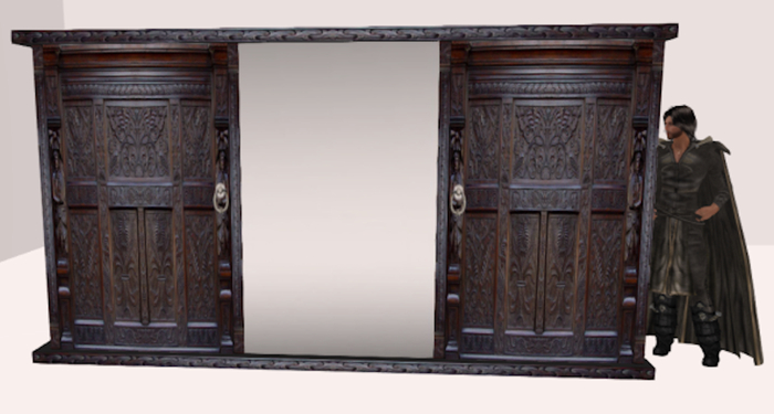 Elrond Castle Style Wardrobe with Opening Doors Boxed