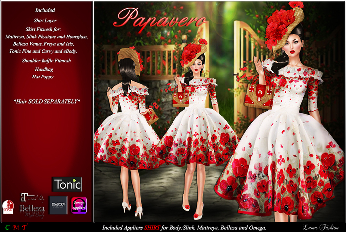-Lamu Fashion-Outfit *Papavero* Poppy Flower DEMO