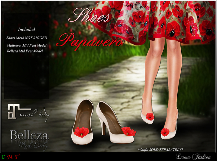 -Lamu Fashion-Shoes *Papavero* Poppy Flower