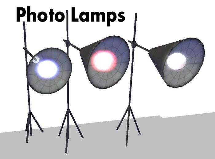 Box of large photo lamps