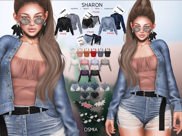 OSMIA - Sharon.Cropped Top - L - Light Blue