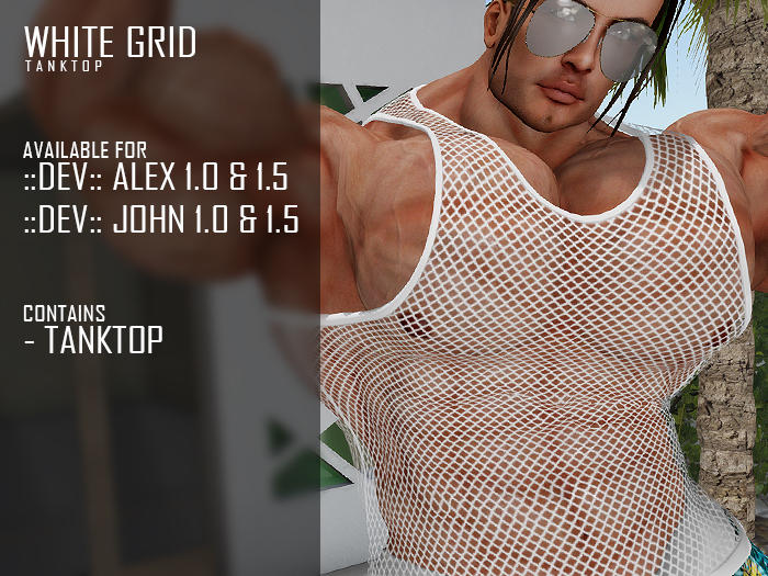 [[Z:E:N]]WHITE GRID TANKTOP FOR ALEX & JOHN