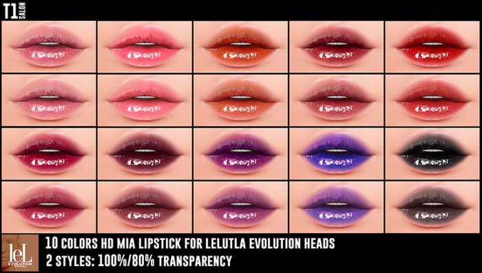 TOP1SALON - HD MIA LIPSTICK (Lelutka Evolution) FATPACK