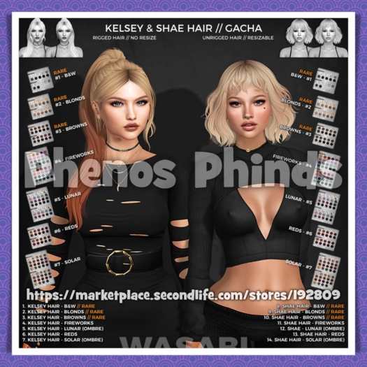 Wasabi // Shae Mesh Hair - #10 Browns RARE