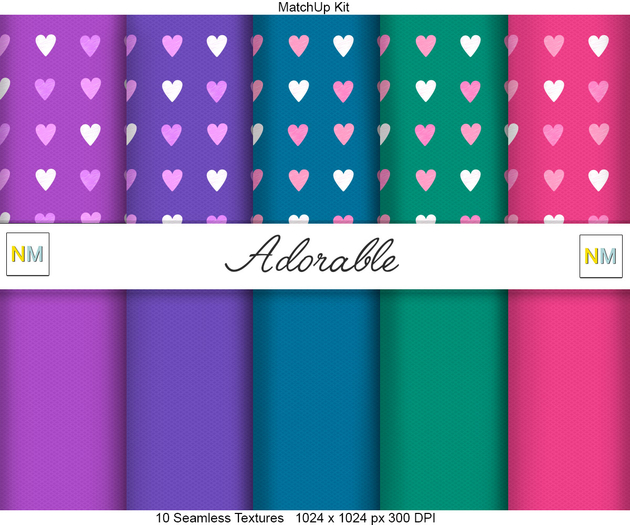Adorable Matchup Kit 10 Seamless Textures NM