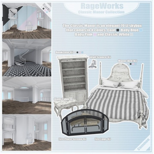 Classic Manor Bed - Pink - (RageWorks)