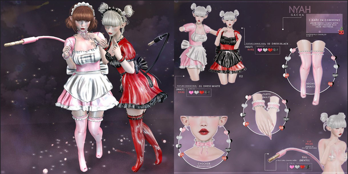 17[Cubic Cherry] {Nyah} cuffs BLACK (BOX)