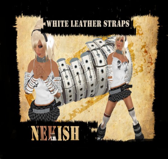white leather straps