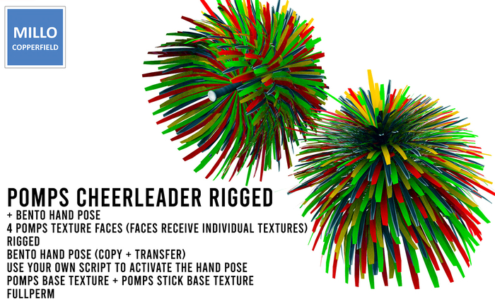 Millo Copperfield - POMPS CHEERLEADER RIGGED FULLPERM + Bento pose