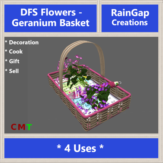 DFS Flowers - Geranium Basket