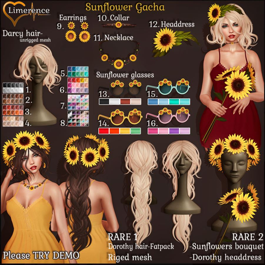 #15 {Limerence} Sunflower Glasses SET3