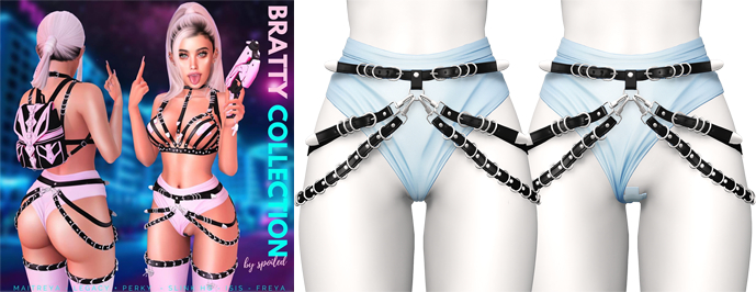 Spoiled - Bratty Shorts + Waist Belt + Patch Baby Blue