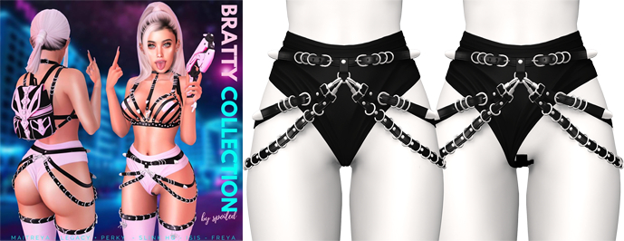 Spoiled - Bratty Shorts + Waist Belt + Patch Black