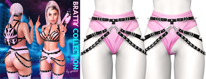 Spoiled - Bratty Shorts + Waist Belt + Patch Polly Pocket Pink