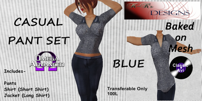 K-Ks Designs Casual Pant Set Blue
