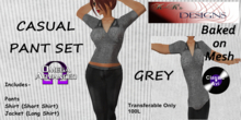 Casual Pant Set Grey