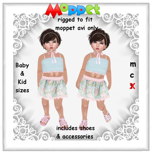 Moppet Silky Scalloped Skirt Set
