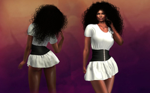 White Mini Dress Emmy with Black Corset MAITREYA