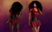 Red Mini Dress Emmy with Black Corset MAITREYA