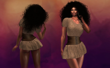 Mixed Brown Mini Dress Emmy with Brown Corset MAITREYA