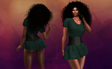 Green Mini Dress Emmy with Black Corset MAITREYA