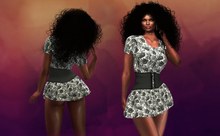 Black Roses Mini Dress Emmy with Black Corset MAITREYA
