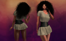 Beige Mini Dress Emmy with Black Corset MAITREYA