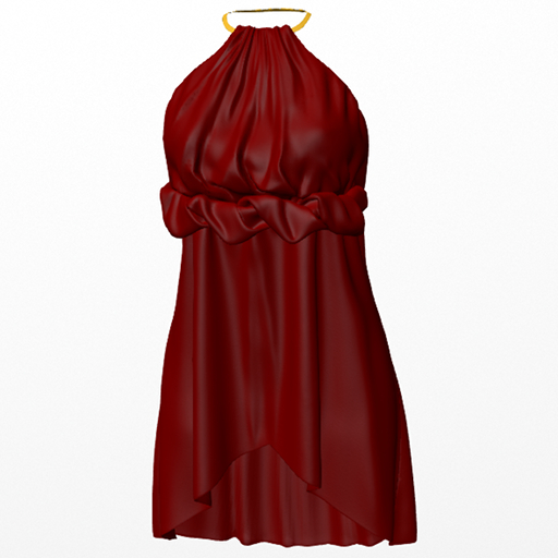 Halter Neck Mini Dress (Red)