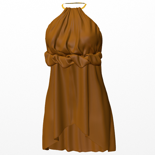 Halter Neck Mini Dress (Golden brown)