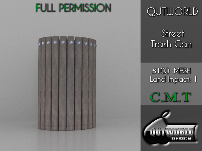 .::QUTWORLD Street Trash Can::. FP
