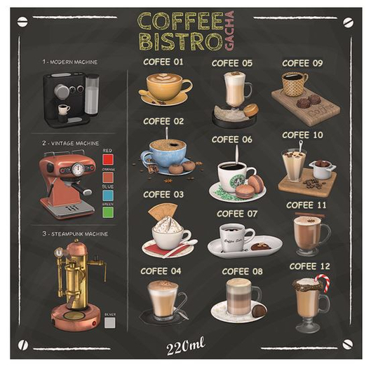 220ML - Coffee Bistro Gacha - Vintage Machine - Red