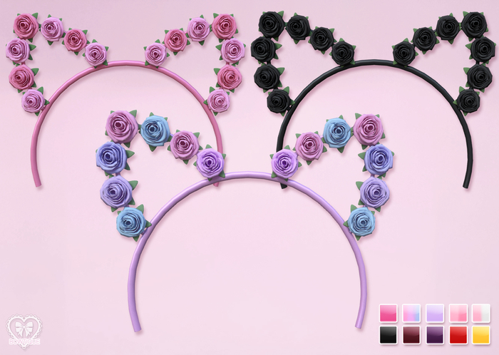 Bowtique - Cat Rose Headband (10 Colors)