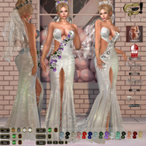 Son!a-Edge MonteCarlo Fitted mesh Formal Dress White Bride