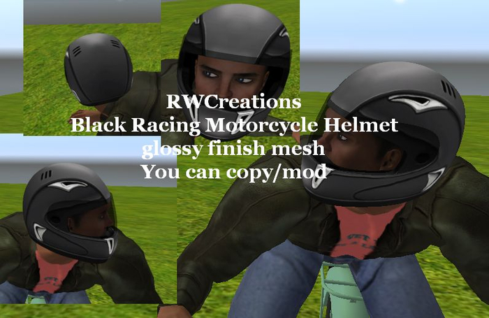 Black Racing Motorcycle Mesh Helmet  (bxd)