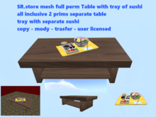 SR.store mesh full perm Table with tray of sushi