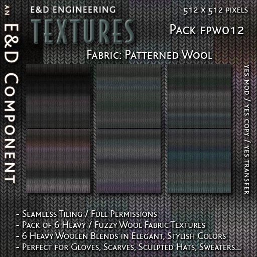 [FPW012] 6 Wool Textures Fabric Textures Scarf Textures Sweater Textures Fabric Textures from E&D ENGINEERING