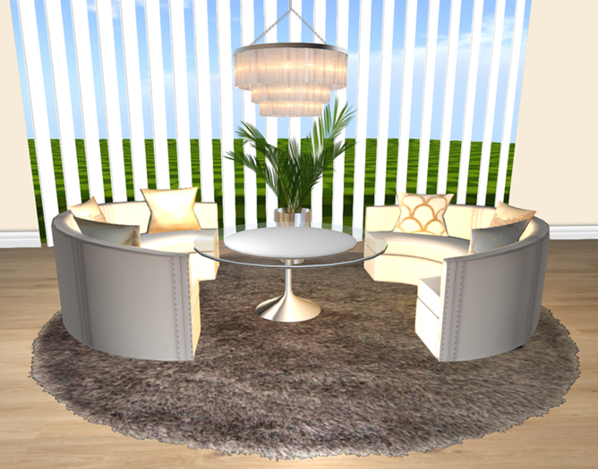 Curved Leather Breakfast Nook - Full Set