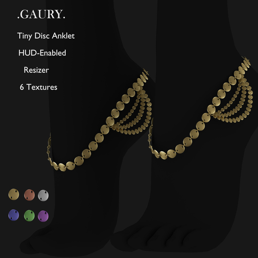 GAURY Tiny Disc  Anklet -Fatpack