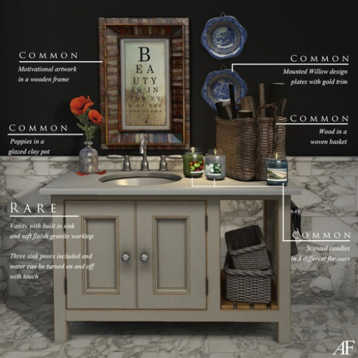 AF Bastide Vanity RARE +AF Poppies / Glazed Vase