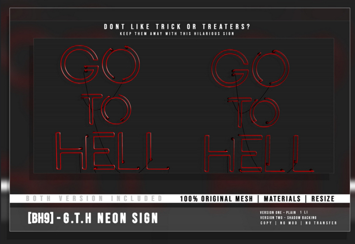 [BH9] - G.T.H Neon Sign