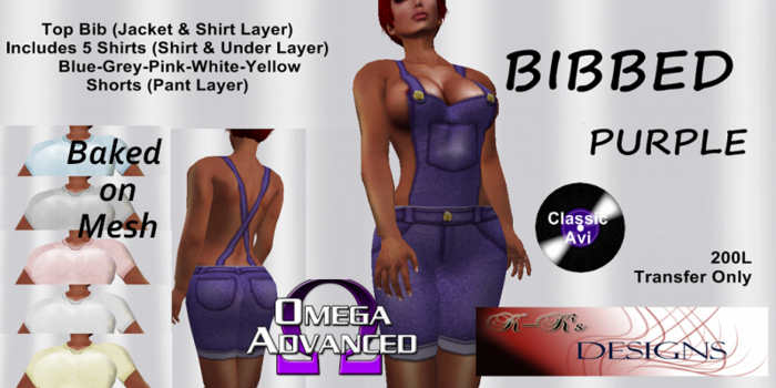 K-Ks Designs Bibbed Purple