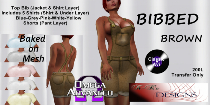 K-Ks Designs Bibbed Brown